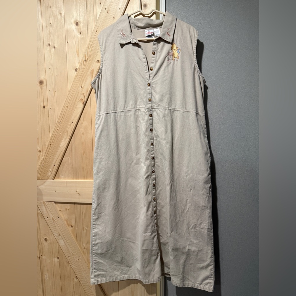 Vintage Disney Store Winnie the Pooh Piglet Tan Jumper Maxi Dress Teacher XXL